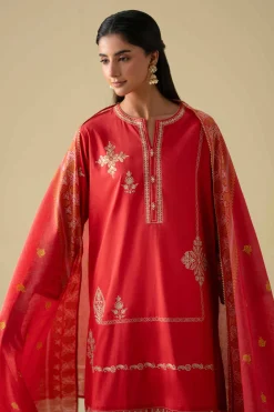 2 Piece - Printed Embroidered Suit - KFE26-27