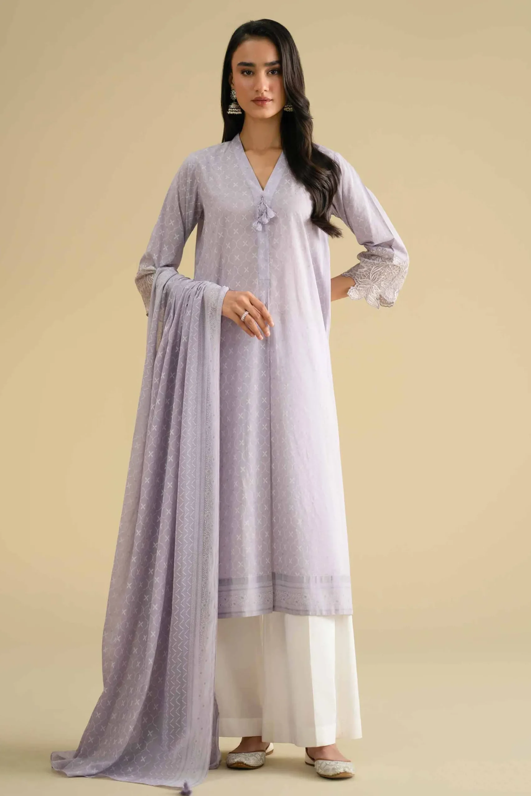 2 Piece - Printed Embroidered Suit - KFE26-28