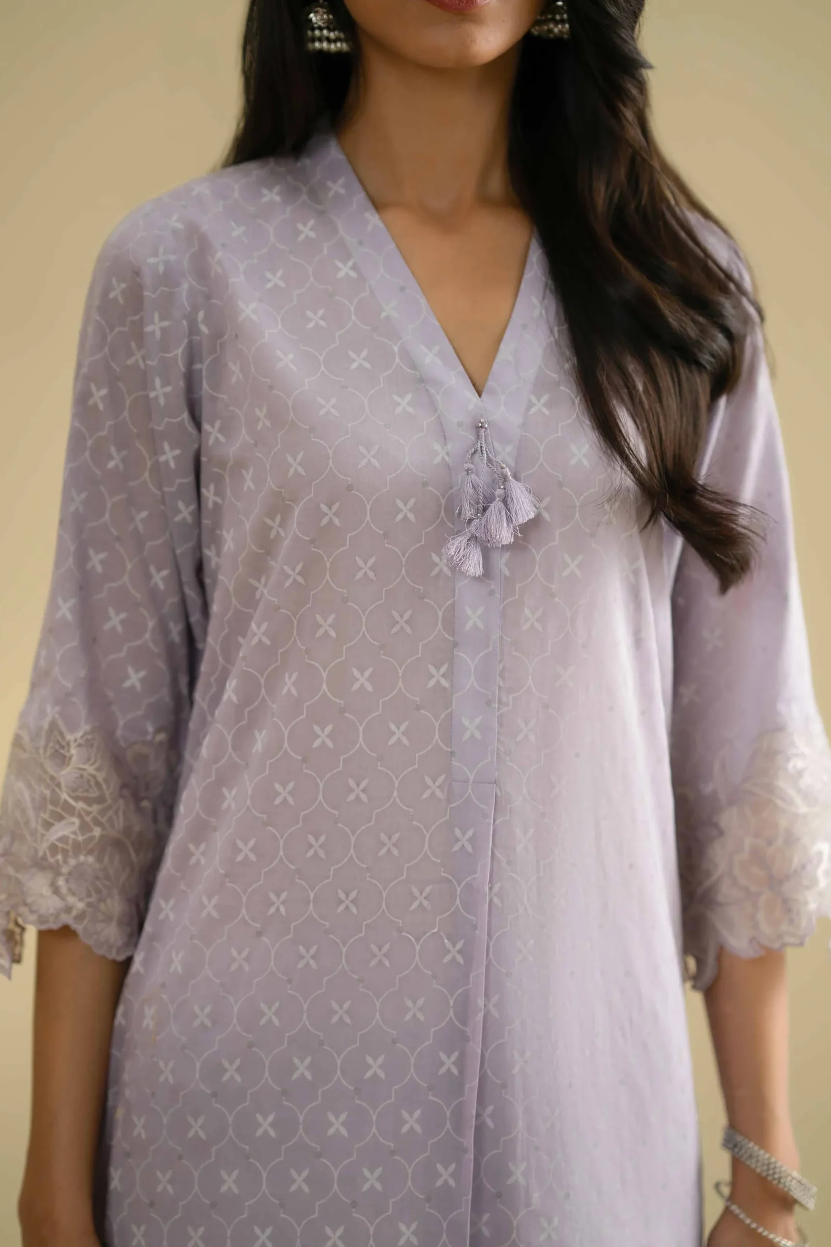 2 Piece - Printed Embroidered Suit - KFE26-28