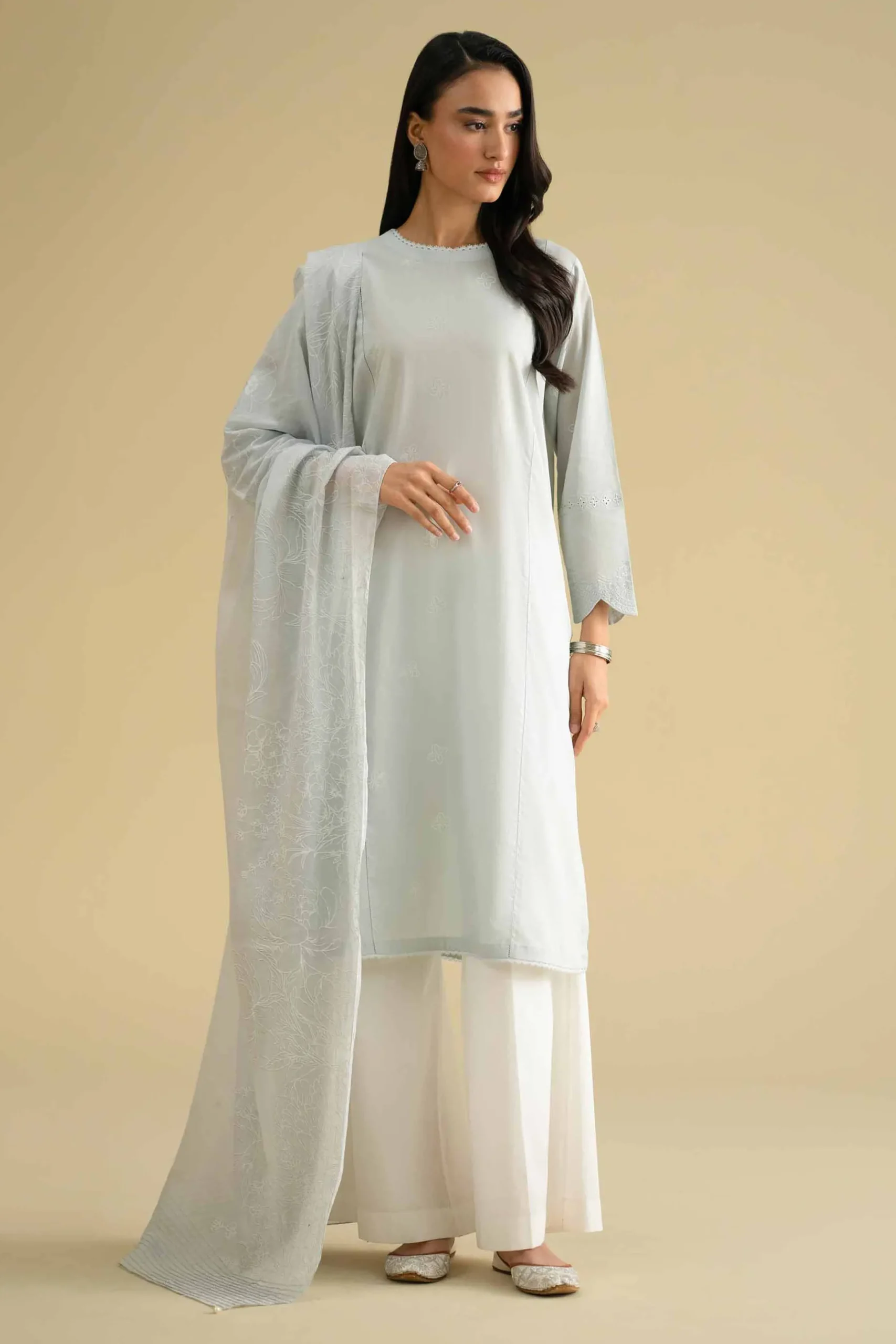 2 Piece - Printed Embroidered Suit - KFE26-30
