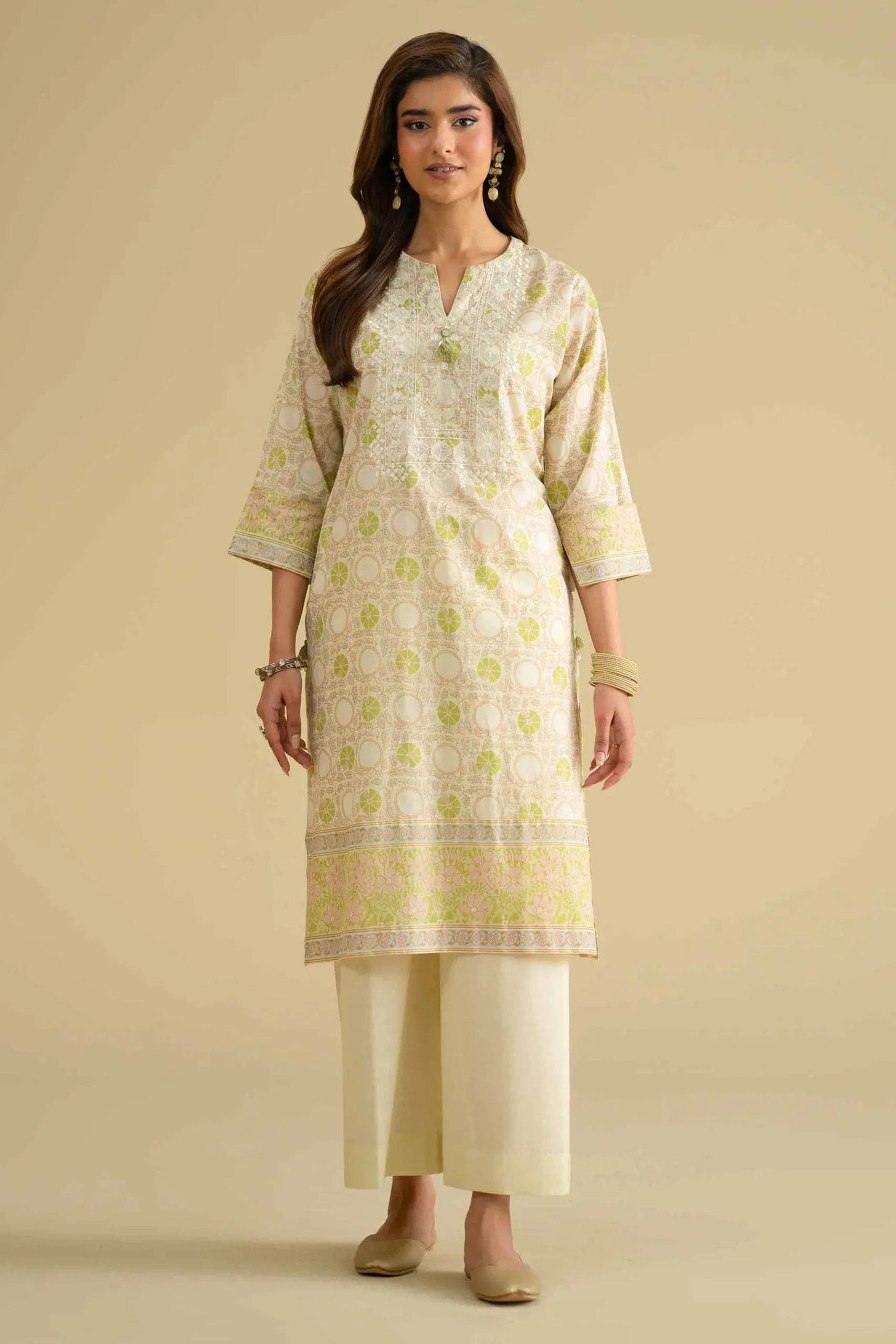 2 Piece - Printed Embroidered Suit - KFE26-63