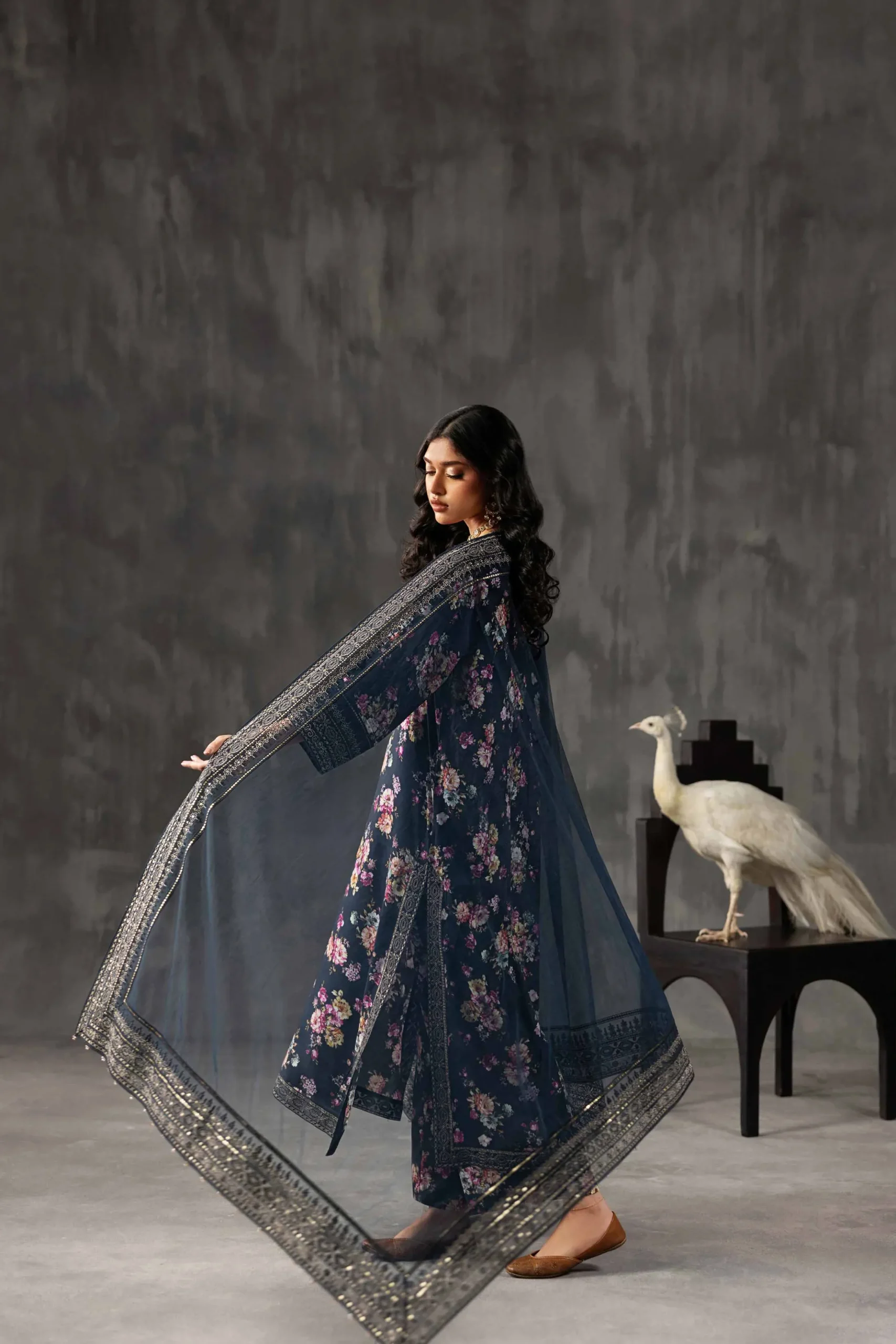3 Piece - Printed Embroidered Suit - KFE26-118
