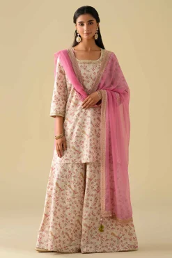 3 Piece - Printed Embroidered Suit - KFE26-117