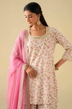 3 Piece - Printed Embroidered Suit - KFE26-117