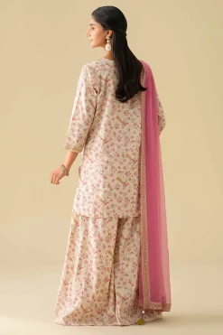 3 Piece - Printed Embroidered Suit - KFE26-117