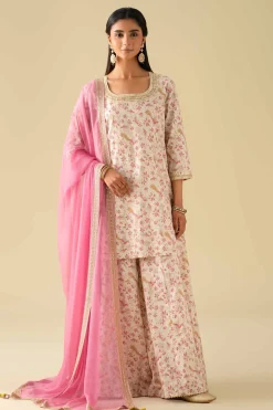 3 Piece - Printed Embroidered Suit - KFE26-117