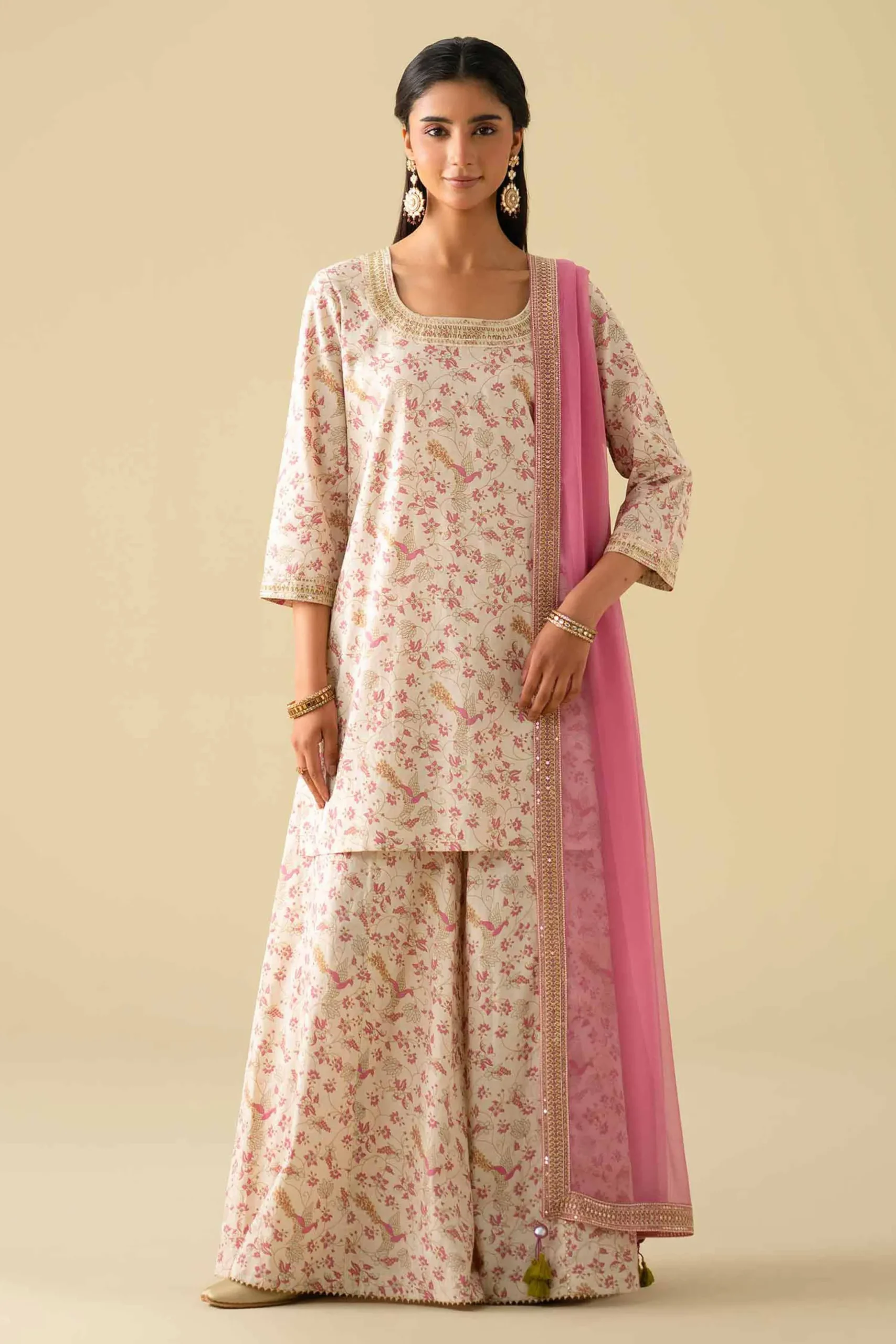 3 Piece - Printed Embroidered Suit - KFE26-117