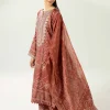 3 Piece - Printed Embroidered Suit - 42519601