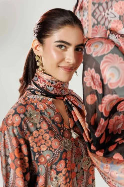 3 Piece - Printed Embroidered Suit - 42519603