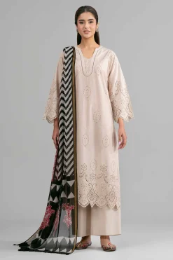 3 Piece - Printed Embroidered Suit - 42619949