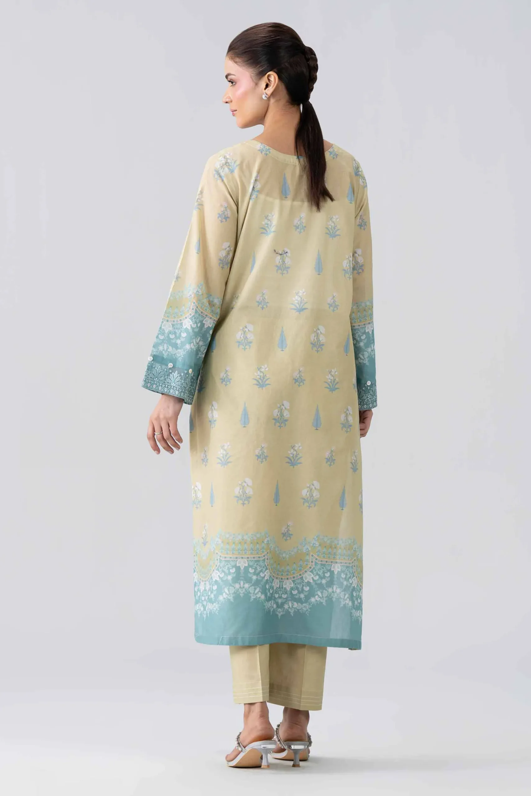 2 Piece - Printed Embroidered Suit - PE26-591