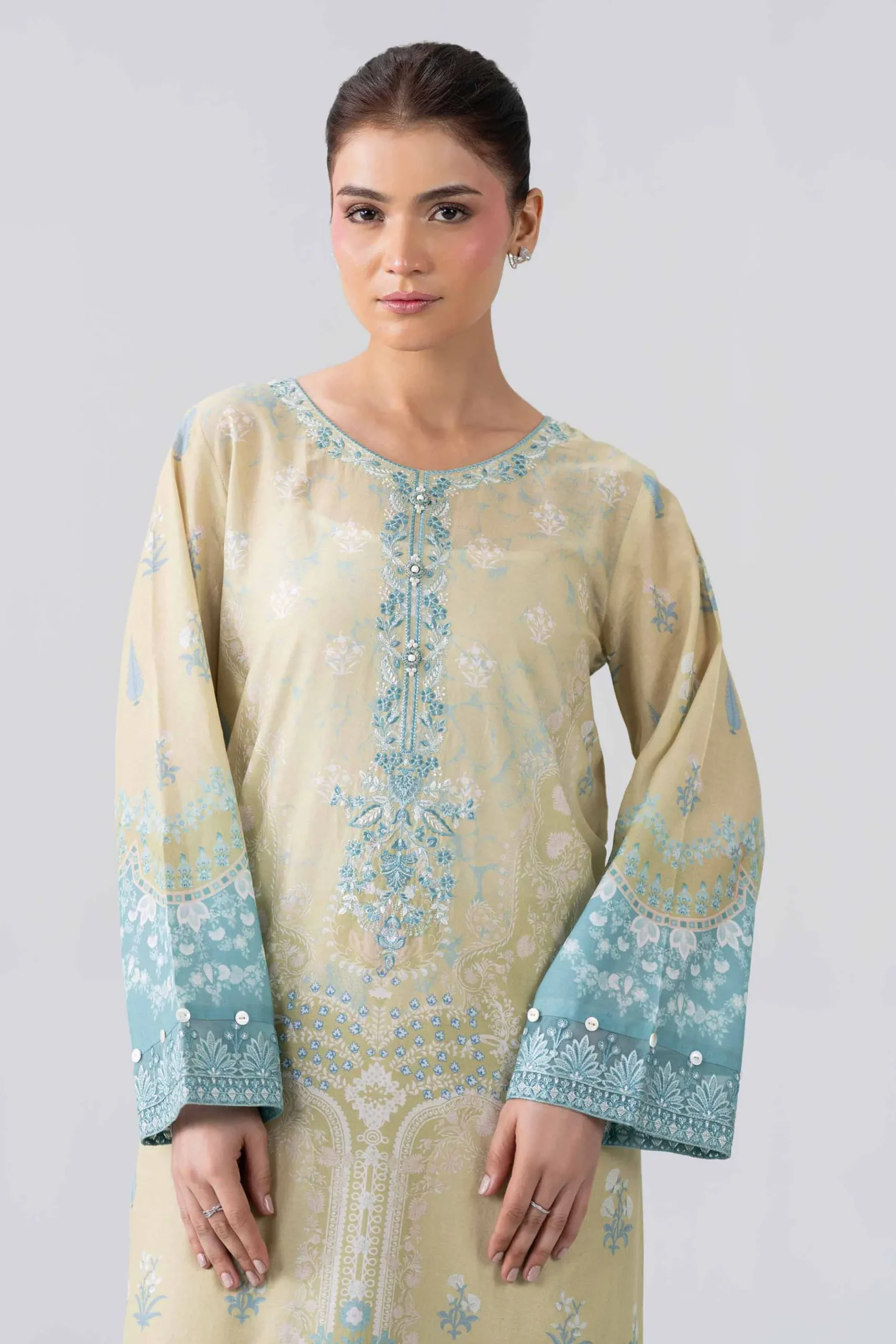 2 Piece - Printed Embroidered Suit - PE26-591