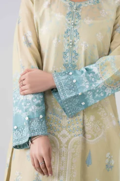 2 Piece - Printed Embroidered Suit - PE26-591