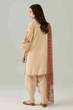 3 Piece - Printed Embroidered Suit - PE26-503