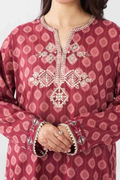 3 Piece - Printed Embroidered Suit - PE26-505