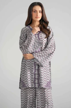 2 Piece - Printed Embroidered Suit - PE26-353
