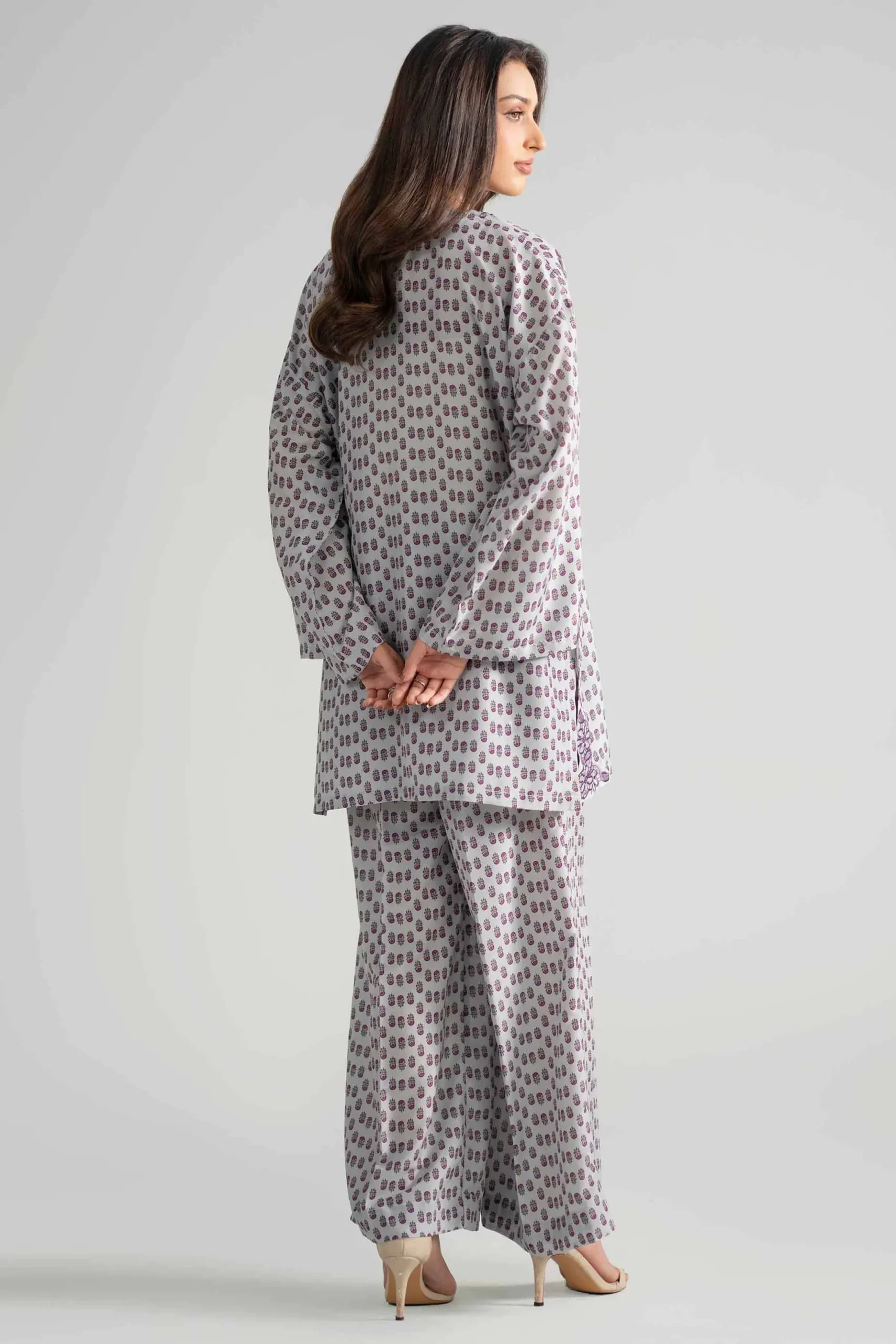 2 Piece - Printed Embroidered Suit - PE26-353