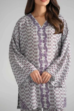 2 Piece - Printed Embroidered Suit - PE26-353