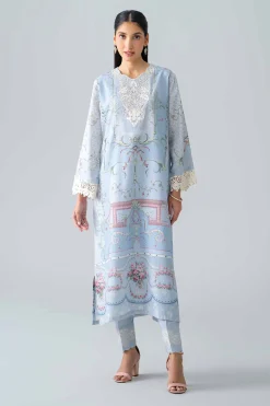 2 Piece - Printed Embroidered Suit - PE26-484