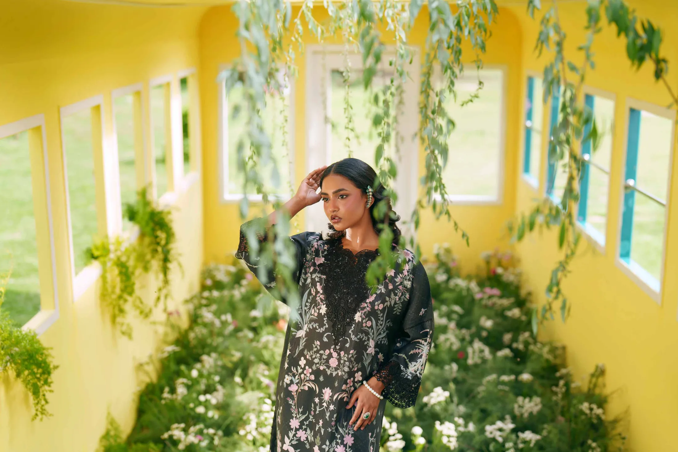 2 Piece - Printed Embroidered Suit - PE26-487