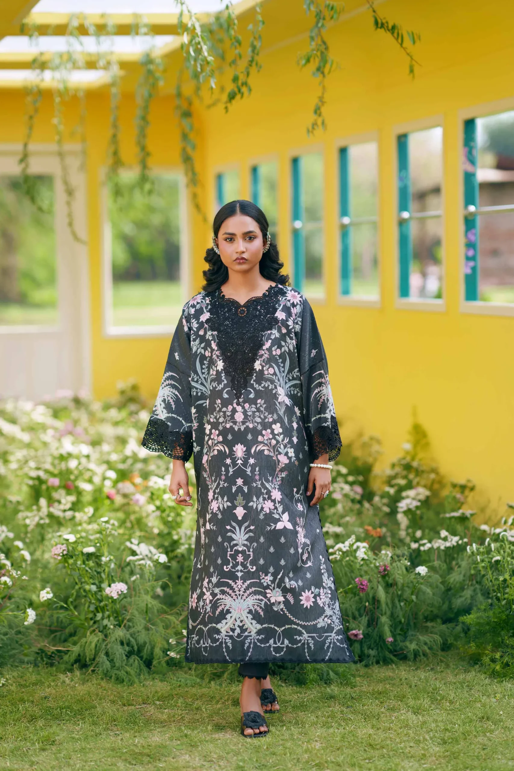 2 Piece - Printed Embroidered Suit - PE26-487