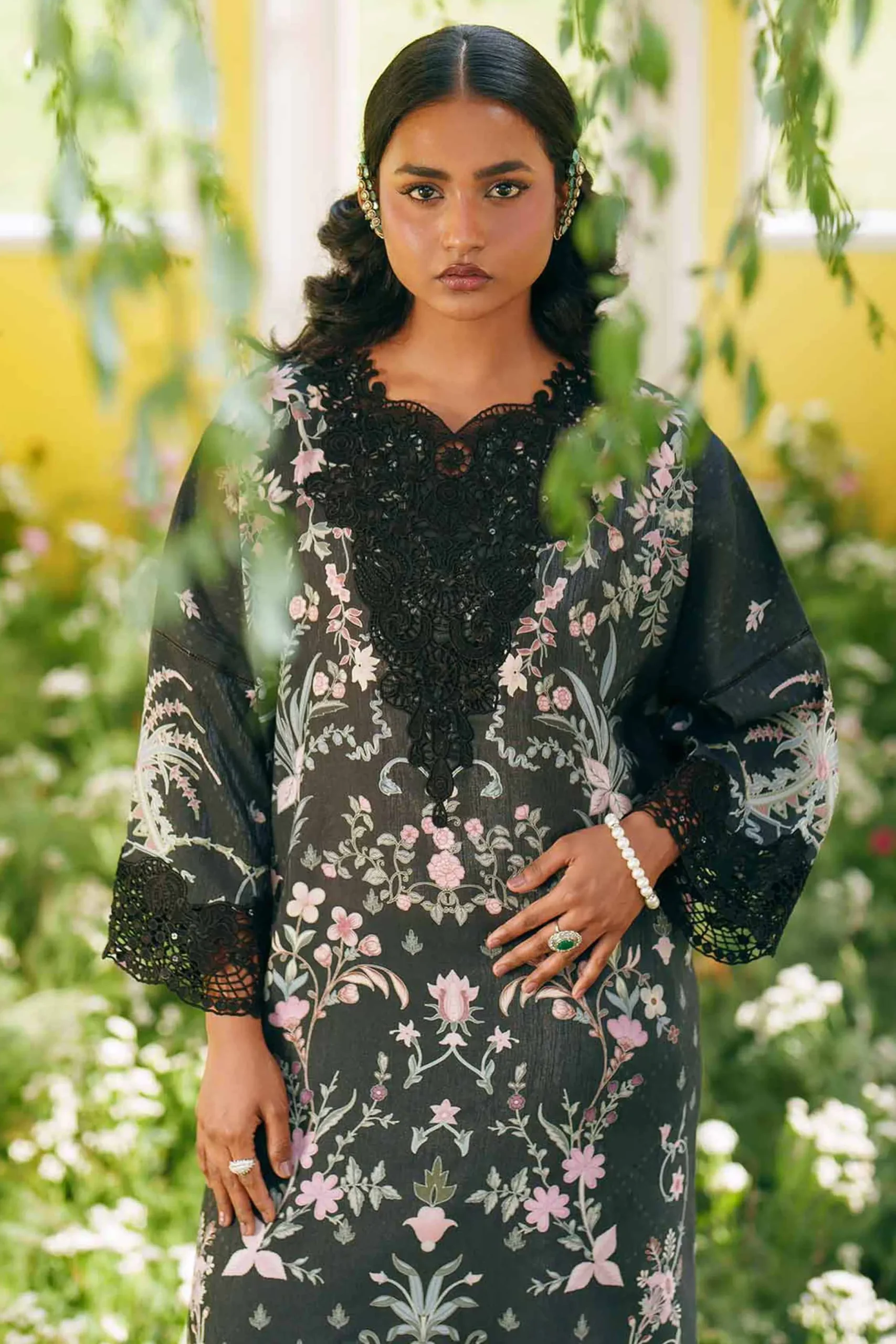2 Piece - Printed Embroidered Suit - PE26-487