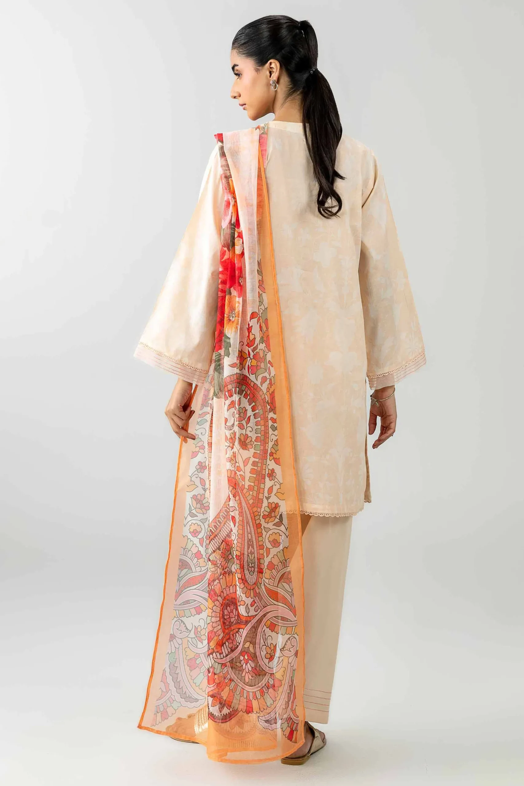 3 Piece - Printed Embroidered Suit - PE26-500