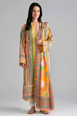 2 Piece - Printed Embroidered Suit - PE26-137