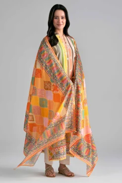 2 Piece - Printed Embroidered Suit - PE26-137