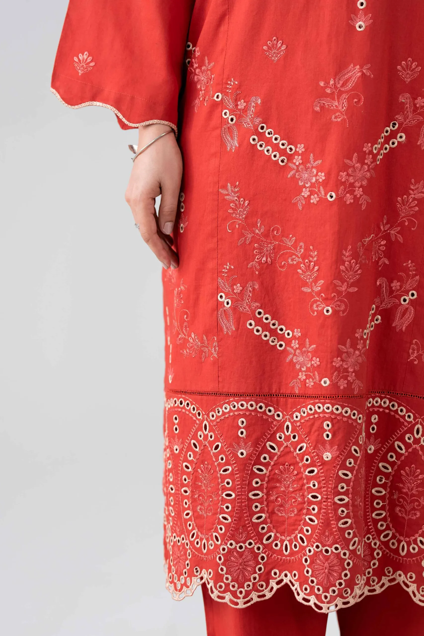 3 Piece - Printed Embroidered Suit - PE26-513
