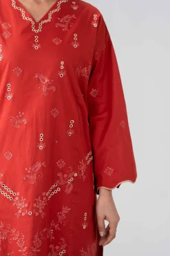 3 Piece - Printed Embroidered Suit - PE26-513