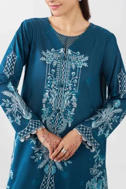 3 Piece - Printed Embroidered Suit - PE26-519