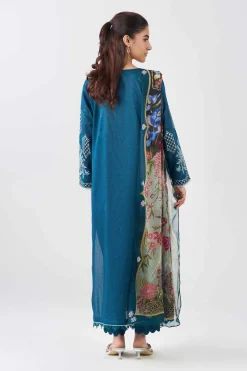3 Piece - Printed Embroidered Suit - PE26-519