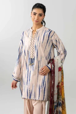 3 Piece - Printed Embroidered Suit - PE26-521