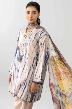 3 Piece - Printed Embroidered Suit - PE26-521