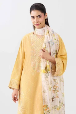 3 Piece - Printed Embroidered Suit - PE26-522