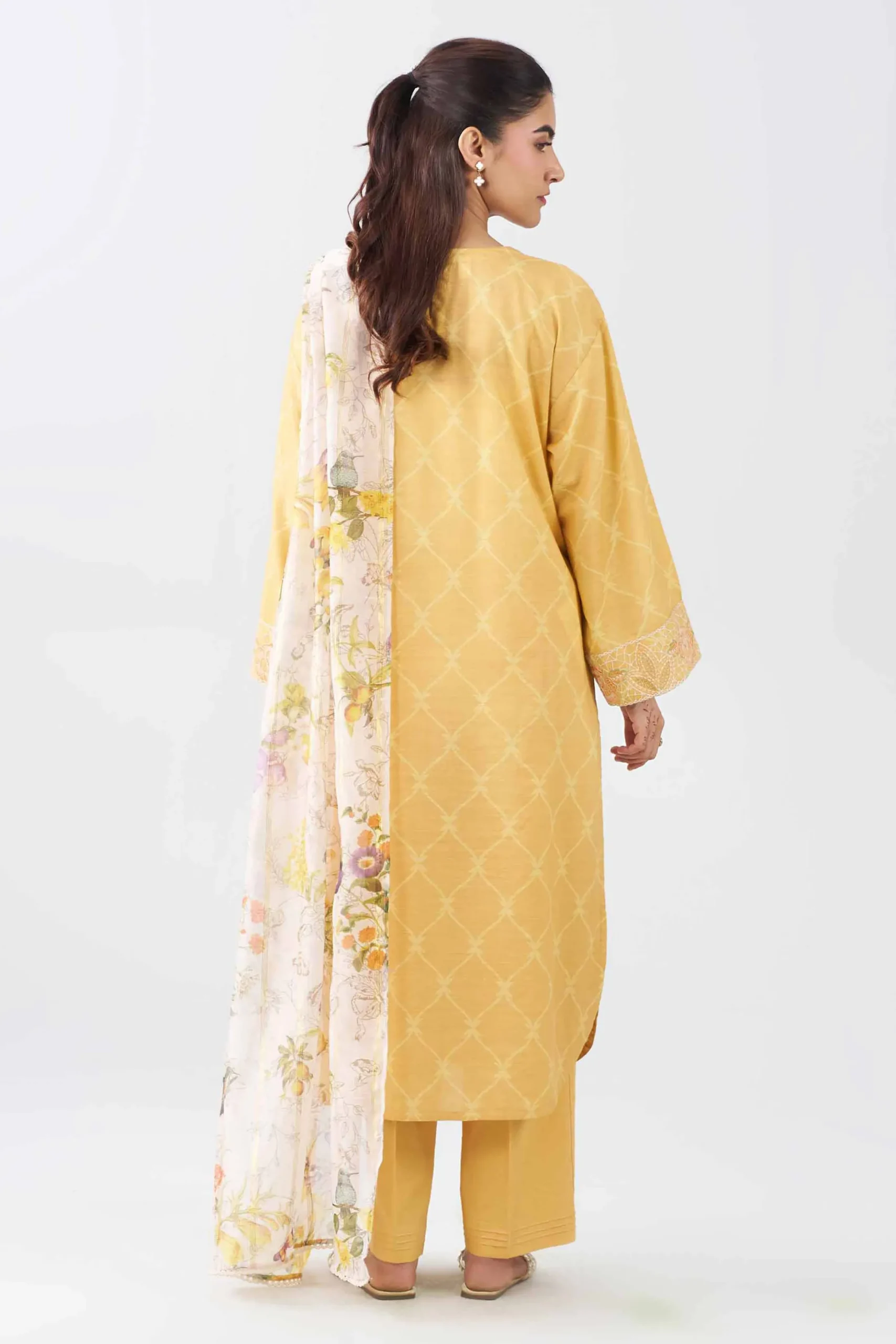 3 Piece - Printed Embroidered Suit - PE26-522