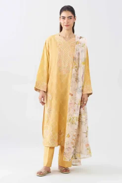 3 Piece - Printed Embroidered Suit - PE26-522