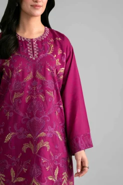 3 Piece - Printed Embroidered Suit - PE26-526