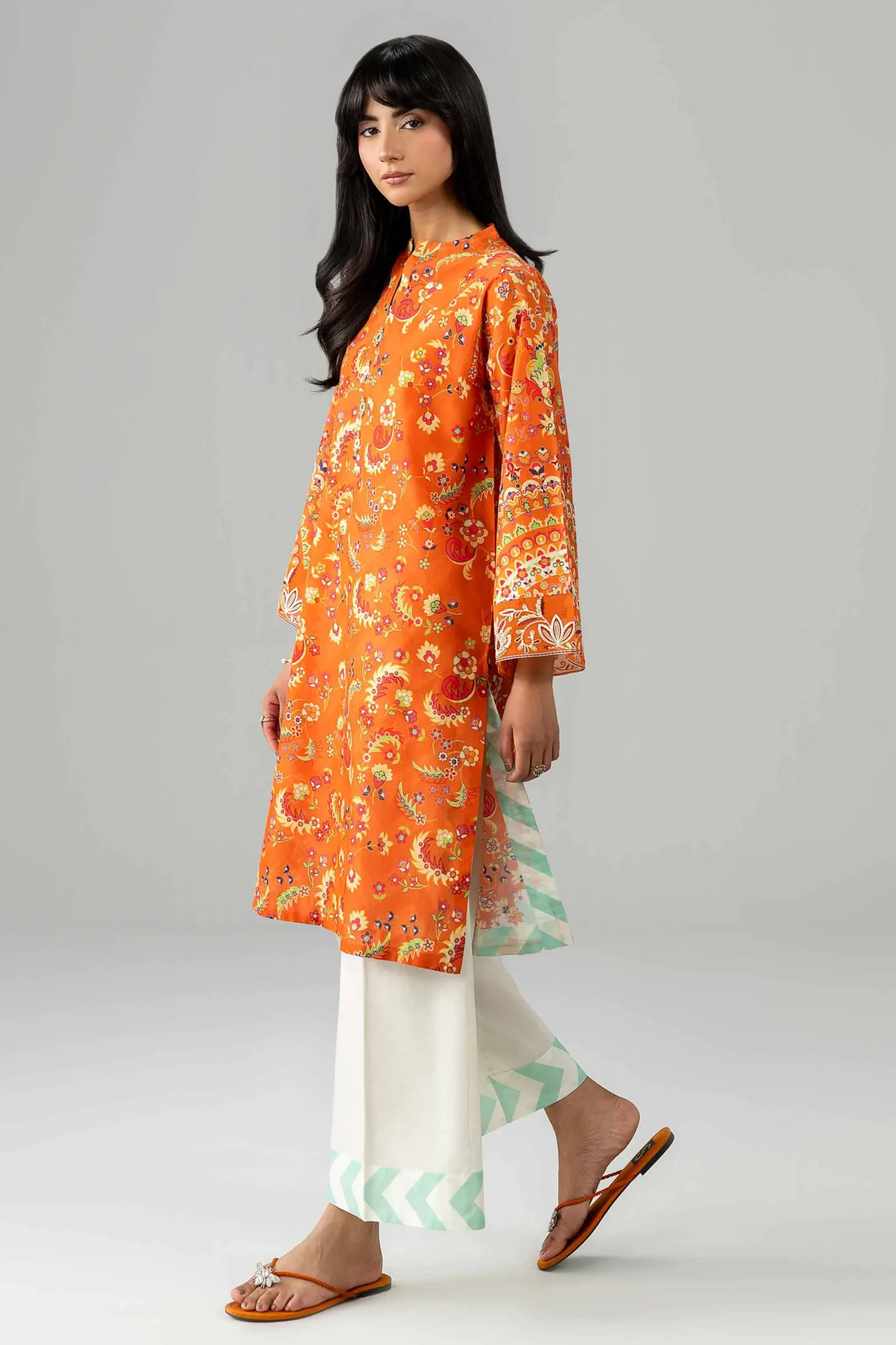2 Piece - Printed Embroidered Suit - PE26-590