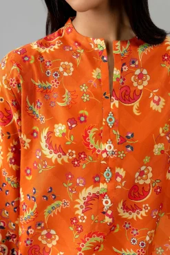 2 Piece - Printed Embroidered Suit - PE26-590