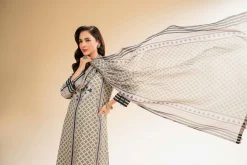 3 Piece - Printed Embroidered Suit - 42519173