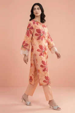 2 Piece - Printed Embroidered Suit - PE26-225