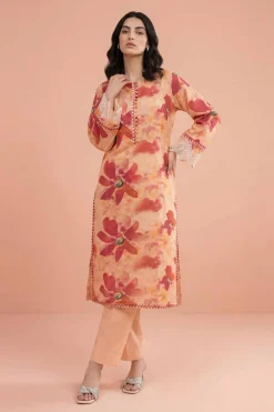 2 Piece - Printed Embroidered Suit - PE26-225