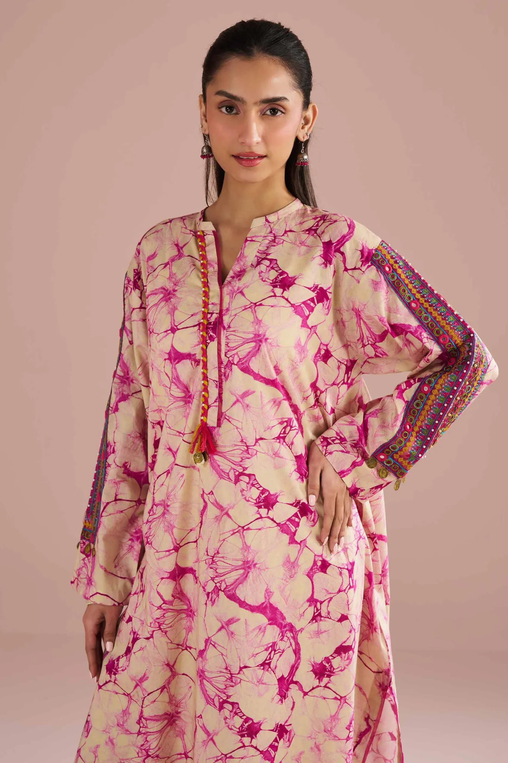 2 Piece - Printed Embroidered Suit - PE26-253