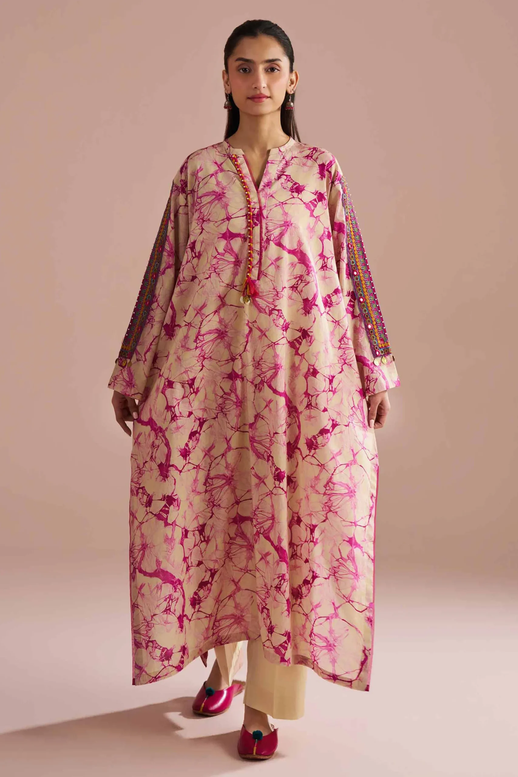 2 Piece - Printed Embroidered Suit - PE26-253