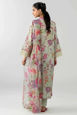 3 Piece - Printed Embroidered Suit - PE26-493