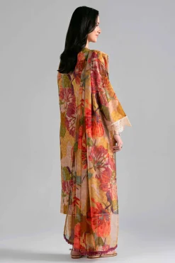 3 Piece - Printed Embroidered Suit - PE26-498