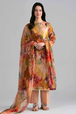 3 Piece - Printed Embroidered Suit - PE26-498