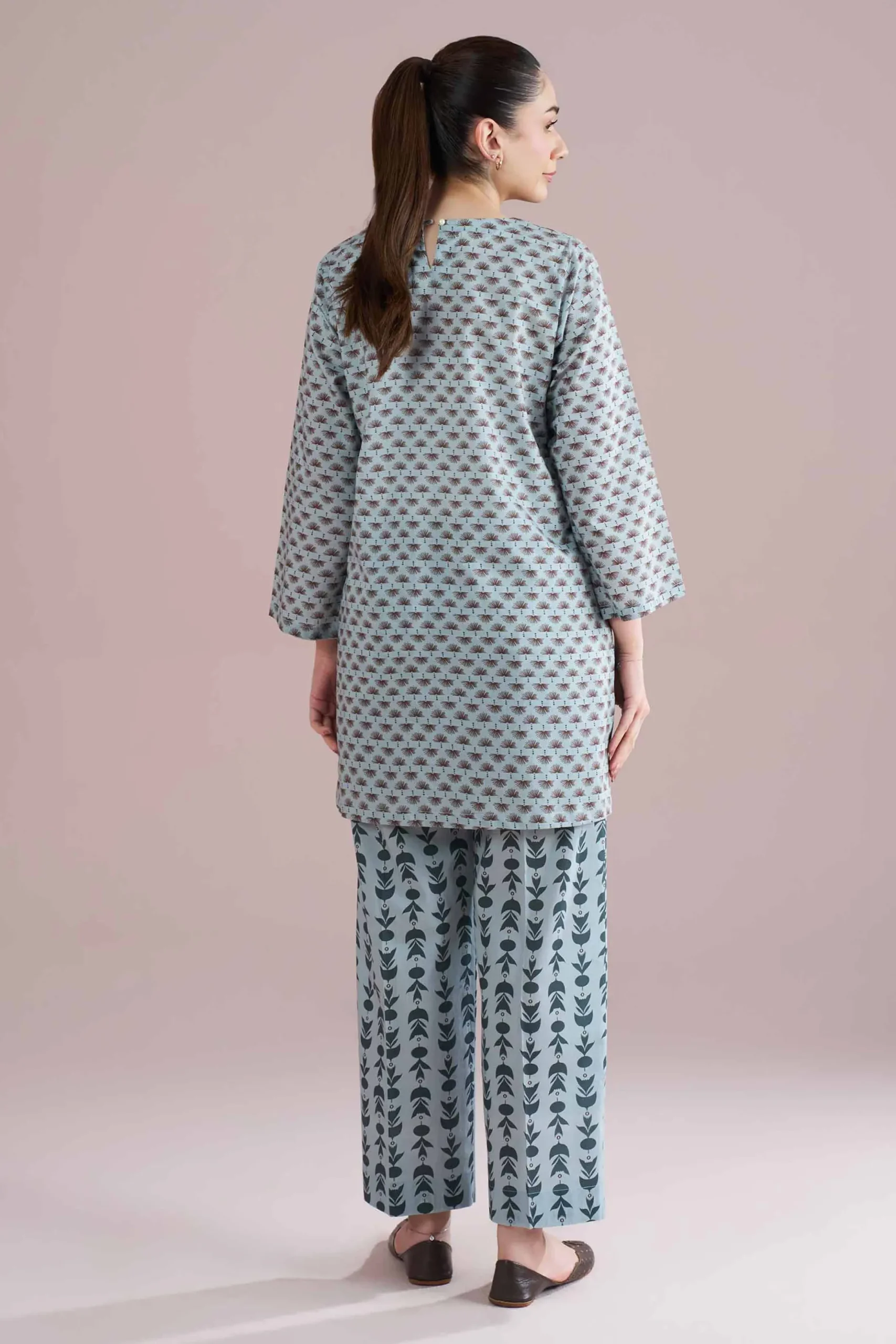 2 Piece - Printed Embroidered Suit - PE26-202